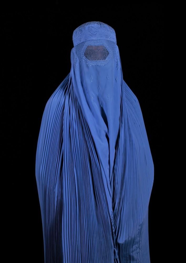Woman From Afghanistan on Black Background