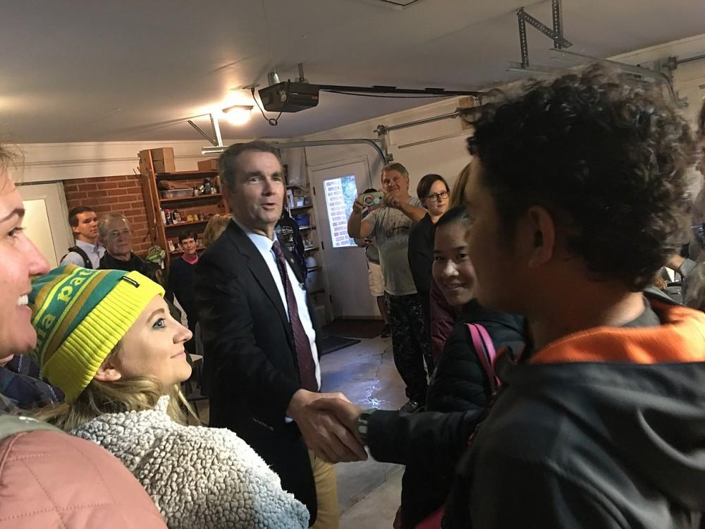 Ralph Northam greets supporters during his successful 2017 gubernatorial bid