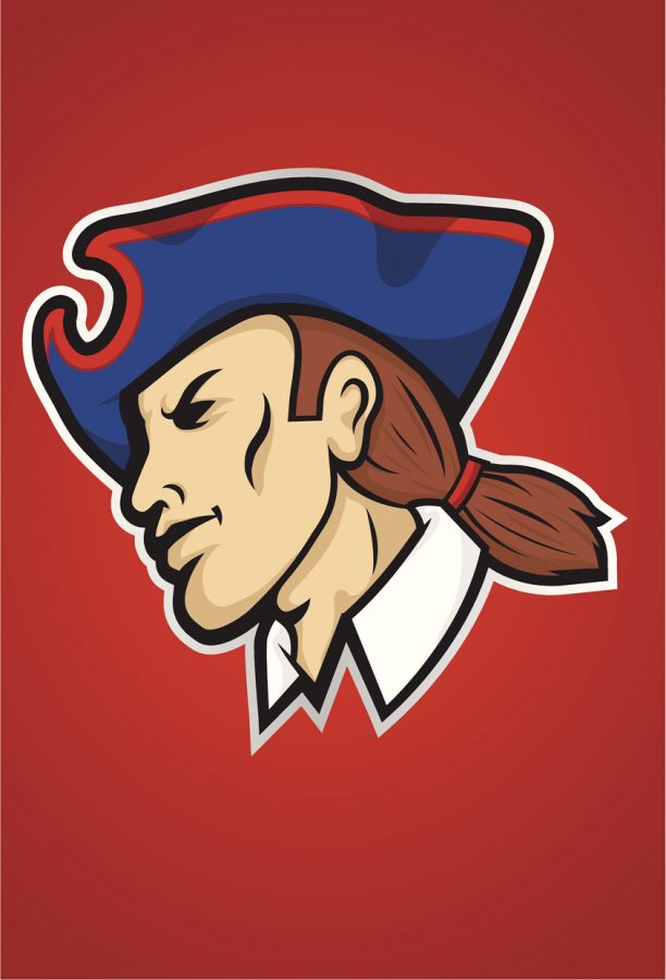 Vector illustration of a Patriot or Minute Man sports mascot