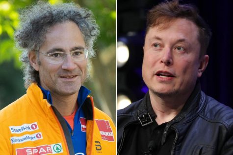 Palantir CEO, Alexander Karp, shown next to fellow tech guru and Tesla CEO, Elon Musk. 