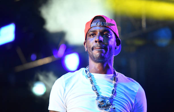 COLLEGE PARK, GEORGIA - AUGUST 23: Rapper Young Dolph performs on stage during the Parking Lot Concert series at Gateway Center Arena on August 23, 2020 in College Park, Georgia. (Photo by Paras Griffin/Getty Images)